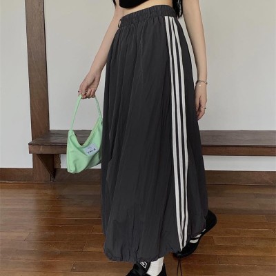 Striped drawstring skirt